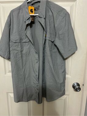 Carhartt Short Sleeve Button-Up Work Shirt Jacket - Gray